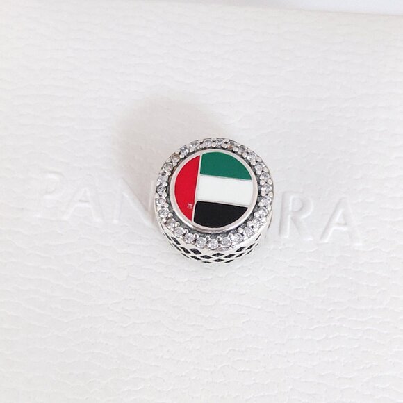 Pandora United Arab Emirates Flag Bead Charm Bracelet Pendant S925 Silver - Picture 3 of 8